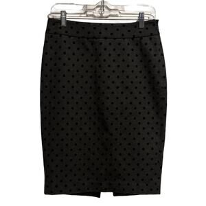 White House Black Market Skirt Womens Size 4 Gray Polka Dot Pencil Knee Length